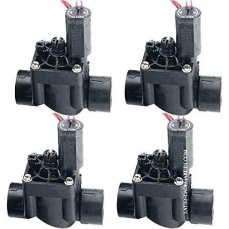 4 x Électrovanne d'arrosage Hunter PGV-101, 24V 1'' avec régulateur de flux, pour les programmeurs électriques