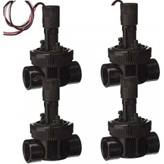 4 électrovannes d'irrigation EZ FLO PLUS 9 V, filetage femelle, 1" (2,5 cm). Compatible avec les programmateurs.