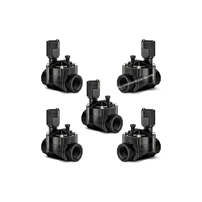 5 électrovannes Rain Bird 1'' 24 V 100 HV. Compatibles avec toutes les marques de contrôleurs électriques.