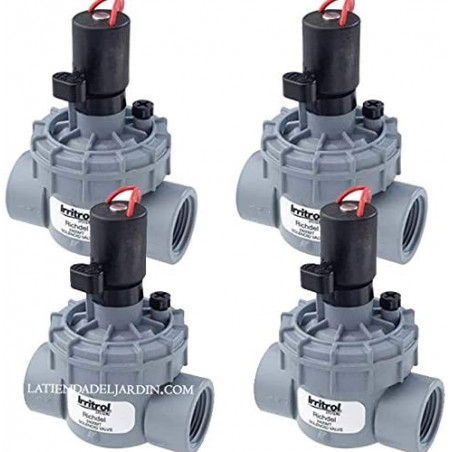 4 Stück Bewässerungs-Elektroventile 9V Irritrol 2400MT 1'' mit Schraubdeckel, Kompatibel mit Batteriebewässerungssteuerungen