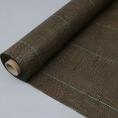 Malla Antihierbas marrón 2 x 100 m, 130 gr/m2, Malla geotextil Permeable al Agua Transpirable. Protección contra Malas Hierbas