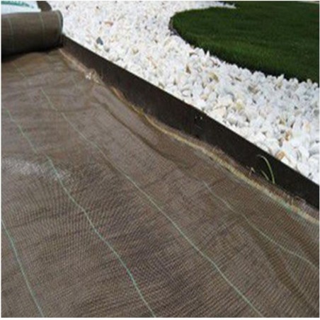 Filet anti-mauvaises herbes marron, 2 x 100 m, 130 g/m², géotextile respirant et perméable à l'eau. Protection contre les mauvai