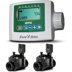 WPX2 Programmer Kit + 2 Irrigation Solenoid Valves 100HV 9V 1" Rain Bird