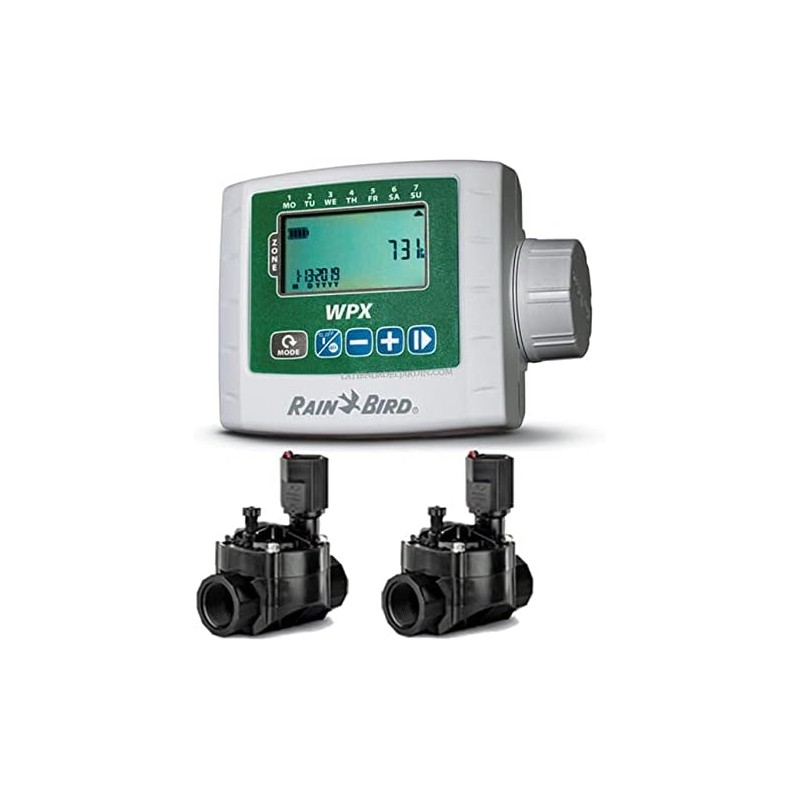 Programmateur d'irrigation autonome WPX2 + 2 Électrovannes d'arrosage100HV 9V 1'' Programmateur d'irrigation autonome WPX2 + 2 Électrovannes d'arrosage100HV 9V 1''