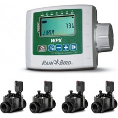 WPX4 Programmer Kit + 4 Irrigation Solenoid Valves 100HV 9V 1" Rain Bird