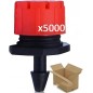 Pack 5000 Gotero Regulable para Riego de 0 a 70 Litros | Gotero Rojo Ajustable | Goteros para Riego por goteo