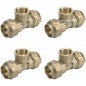Pack 4 Te hembra Latón 20mm x 1/2'' para tubería de polietileno 20 mm | Accesorio latón | Certificado Aenor | Te rosca hembra Pack 4 Te hembra Latón 20mm x 1/2'' para tubería de polietileno 20 mm | Accesorio latón | Certificado Aenor | Te rosca hembra