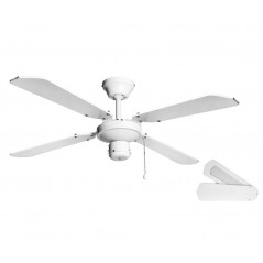 Ventilador de techo Orbegozo sin luz, blanco, diámetro de 105 cm, 4 palas reversibles y 3 velocidades