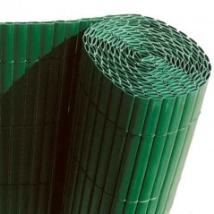 Cañizo ocultación PVC verde oscuro 1,5 x 5 metros, doble cara para jardines y terrazas