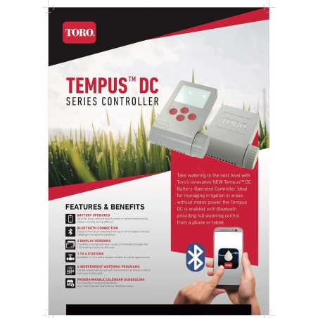 Programador Tempus DC Toro a bateria 1 zona bluetooth y LCD