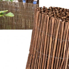 Clôture épaisse en osier naturel 2 x 3 m, occultation à 85 %