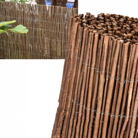 Recinzione in vimini naturale spesso 2 x 3 m, occultamento 85%