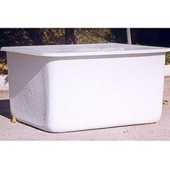 Depósito rectangular de fibra de poliéster 100 L + Tapa, 65x65x40 cm. Para agua potable y productos alimenticios