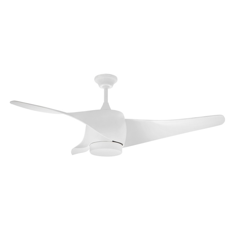 Orbegozo ceiling fan with LED light, 3 curved design blades, 3 speeds, 70 W, white.  Orbegozo ceiling fan with LED light, 3 curved design blades, 3 speeds, 70 W, white.