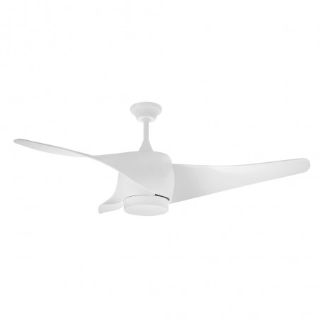  Orbegozo Deckenventilator mit LED-Licht, 3 gebogene Designflügel, 3 Geschwindigkeiten, 70 W, weiß.
