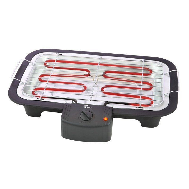 Barbecue électrique 37x21 cm 2000W avec thermostat réglable et système de protection de sécurité