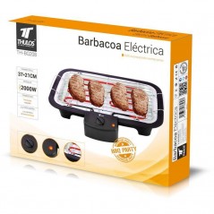 Barbacoa Eléctrica 37x21 cm 2000W con Termostato Regulable y Sistema de Protección de Seguridad