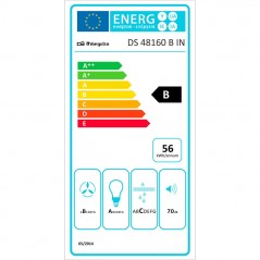 Hotte décorative Orbegozo 60 cm, extraction 630 m³/h, 3 niveaux de puissance, moteur 190 W, voltage : 230 V / 50 Hz