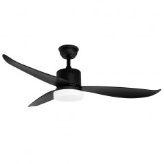  Deckenventilator Orbegozo mit LED-Licht, 3 Geschwindigkeiten, 3 Flügeln, Farbe Schwarz.