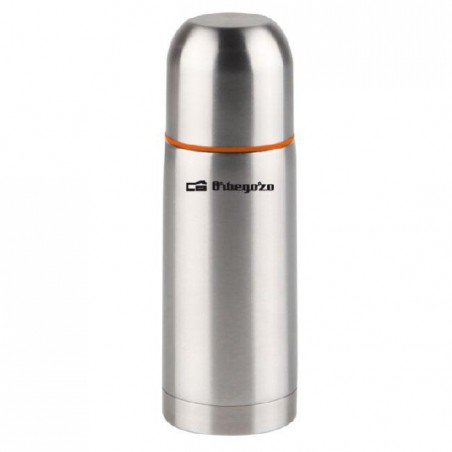  Orbegozo stainless steel liquid thermos.  Capacity 250 milliliters or three cups.