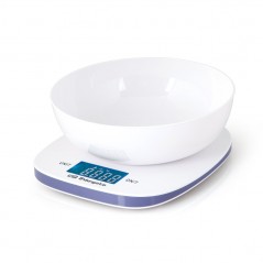 Balança eletrônica de cozinha Orbegozo com display LCD e tigela de pesagem de 1,5 L - Capacidade máxima de 5 kg