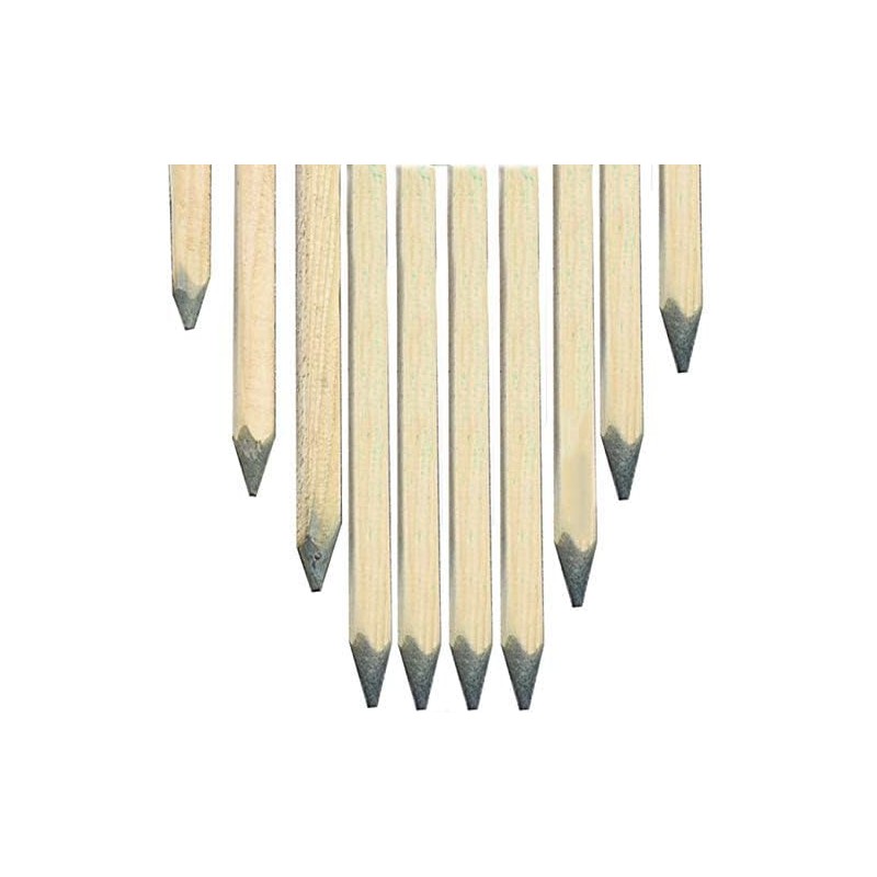 Lot de 10 Tuteur en bois 150 cm Ø 3 cm | Tuteurs avec Pointe | Poteaux en Bois | Piquets de Fixation | Piquets de Jardin