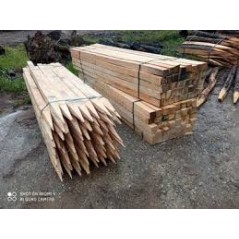 Lot de 10 Tuteur en bois 180 cm Ø 3 cm | Tuteurs avec Pointe | Poteaux en Bois | Piquets de Fixation | Piquets de Jardin