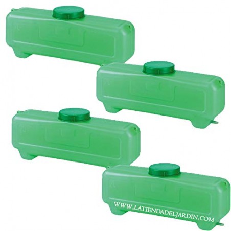 4er-Pack 7-Liter-Wassertanks mit Filter, 47 x 11 x 18 cm, ideal zur Wasserspeicherung und -filtration.