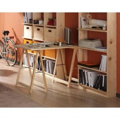 Chevalet pliant en bois pour menuiserie et bricolage 74x73,5 cm | Idéal pour assembler des planches et couper du bois