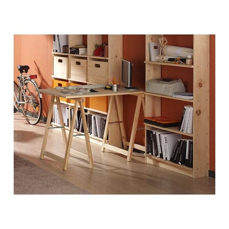 Chevalet pliant en bois pour menuiserie et bricolage 74x73,5 cm | Idéal pour assembler des planches et couper du bois