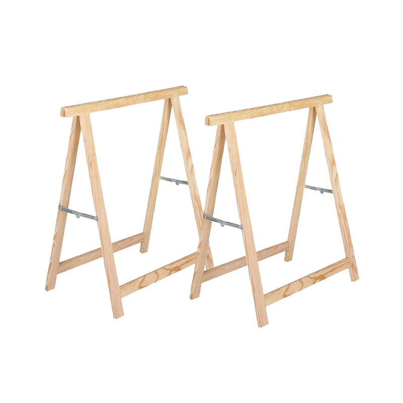 Pack of 2 Folding Wooden Easels for Carpentry and DIY 74x73.5 cm