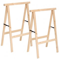 Lot de 2 chevalets de sciage pliants en bois pour le travail du bois et le bricolage, 100 x 73,5 cm | Idéal pour le montage de p