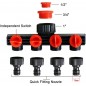 Distributeur 4 voies pour robinet de jardin – Raccordement 3/4'' et 1'' avec adaptateur de débit réglable Distributeur 4 voies pour robinet de jardin – Raccordement 3/4'' et 1'' avec adaptateur de débit réglable