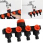 Distributeur 4 voies pour robinet de jardin – Raccordement 3/4'' et 1'' avec adaptateur de débit réglable Distributeur 4 voies pour robinet de jardin – Raccordement 3/4'' et 1'' avec adaptateur de débit réglable