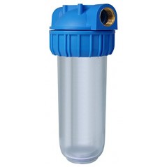 Suporte de cartucho para filtros de sedimentos de 1" (50 mícrons). Inclui filtro e suporte de filtro.