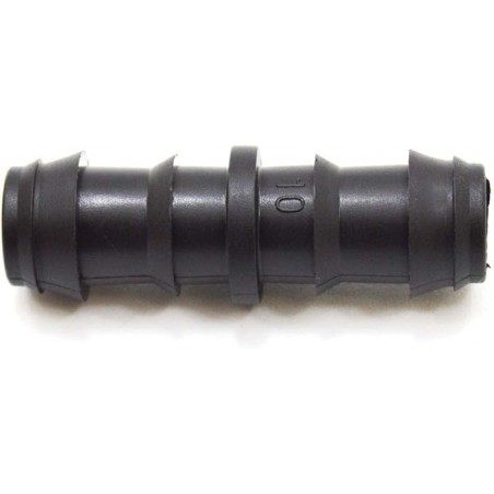 Pack of 10 16mm drip irrigation connectors. Union sleeve for 16mm diameter drip tubing, black