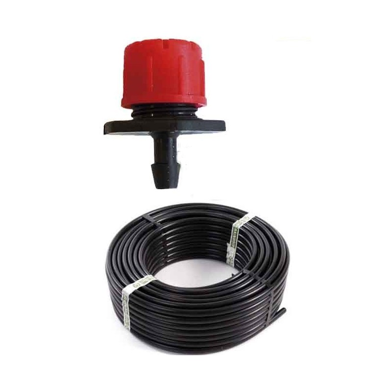 Tubo a Goccia 16 mm 100 Metri + 100 Gocciolatori Regolabili da 0 a 70 litri/ora Tubo a Goccia 16 mm 100 Metri + 100 Gocciolatori Regolabili da 0 a 70 litri/ora