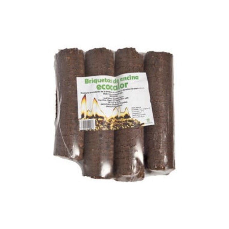 Briquetas de Madera Ecológicas Encina 7 Kg – Briquetas para Chimenea, Combustible Natural para Estufas y Chimeneas