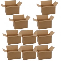 Lot de 10 cartons de déménagement, 40 x 29 x 22 cm, un angle | Robustes et polyvalents pour l'emballage et le stockage
