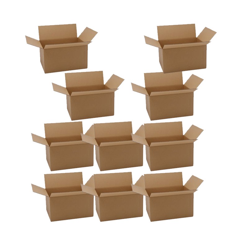 Pack 10 Cajas de Cartón para Mudanzas 40x29x22 cm | Caja Almacenaje Mudanza | Resistente y Versátil para Embalaje