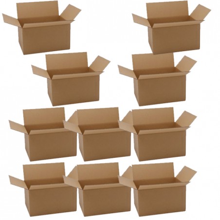 Pack of 10 Moving Cardboard Boxes 40x29x22 cm Single Channel | Strong and Versatile for Packaging and Storage