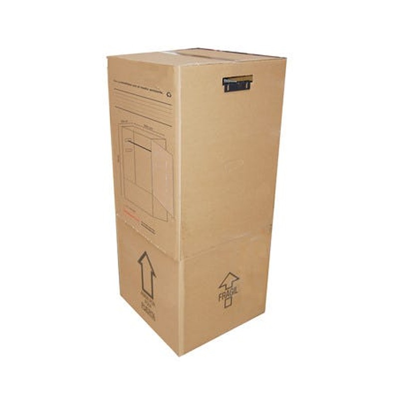 Boîte Penderie en Carton pour Déménagement 140x50x50 cm | Robuste et Polyvalente pour Emballage et Stockage de Vêtements