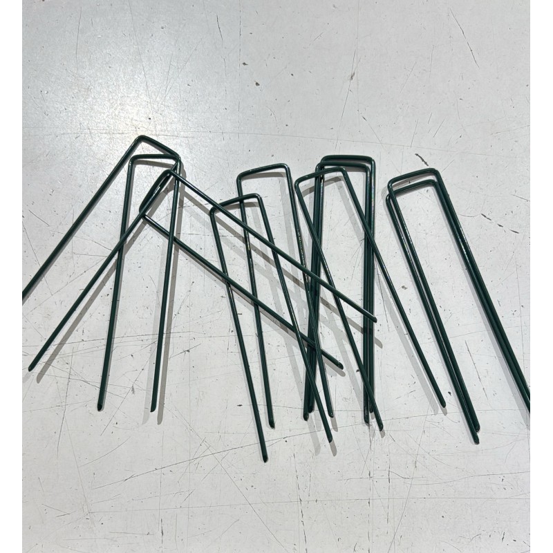 Faux Gazon Exterieur Suinga Lot De 100 Agrafes Pour Jardin, Gazon Artificiel, Piquets De Fixation De Jardin Pour Toile De Paillage, Le Treillis Métallique, Vert Agrafes Pour Toile De Paillage