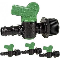 Pack de 50 Clés 20mm x 1/2'' Filetage Mâle | Valve pour irrigation goutte à goutte utilisée pour connecter un tuyau de 16mm à un