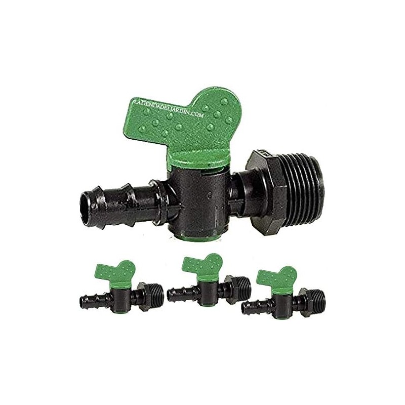 Pack de 50 Clés 20mm x 1/2'' Filetage Mâle | Valve pour irrigation goutte à goutte utilisée pour connecter un tuyau de 16mm à un