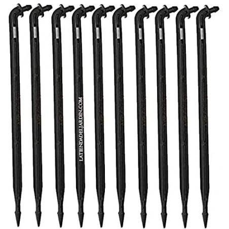 Pack 50 Estacas microtubo 45º Goteo 3-4 mm. Piqueta de riego Pica Gota, negro