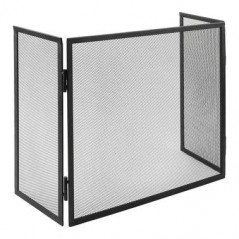 Pare-étincelles pour cheminée triple panneau 100x50 cm, grille de protection métallique contre les étincelles, écran de sécurité