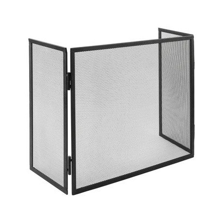 Pare-étincelles pour cheminée triple panneau 100x50 cm, grille de protection métallique contre les étincelles, écran de sécurité