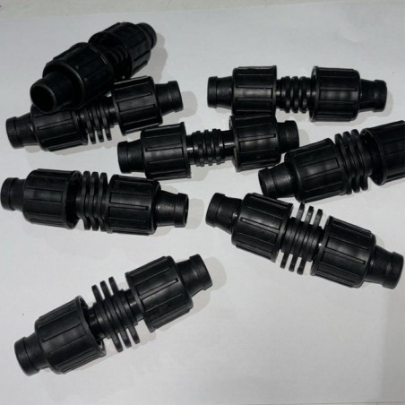 Pacote com 100 uniões de fitas de irrigação por gotejamento de 16 mm | Luva para conectar duas fitas de irrigação