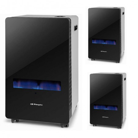 3 Stück Terrassen-Gasheizung. Schwarz lackiert. Maximale Leistung: 11000 W. Sofortige Wärme. Funktioniert mit Butan/Propan. Höh